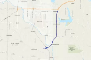 Map of the proposed South Extension Turnpike