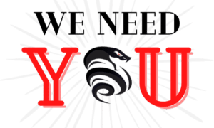 A graphic stating "We Need You" the O is comprised of the Pike Off OTA logo